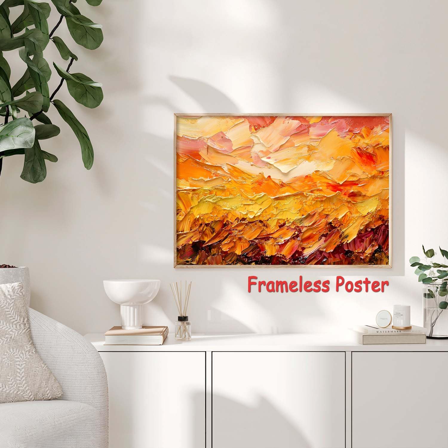 Amazon.com: Abstract Orange Canvas Wall Art Abstract Textured Wall